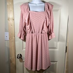 Sugar Blush‎ Long Sleeve Eyelet Dress